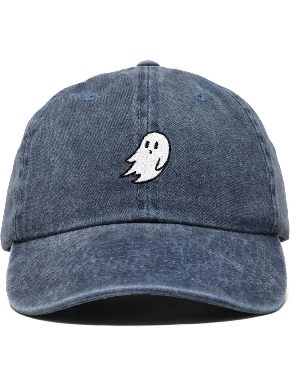 Unisax NavyBlue Vinta Halloween Ghost Embroidered Cotton Adjustable Baseball Cap
